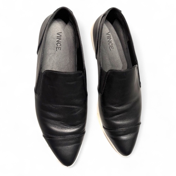 VINCE Black Leather Slip-On Sneakers – Women’s Size 9 (EU 39) - Picture 3 of 7